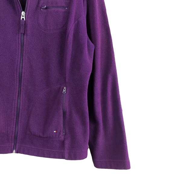 Tommy Hilfiger Wm XL Purple Fleece Full Zip Top - Picture 2 of 6